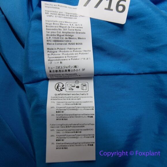 New! BOSS Domeja Square Neck Sheath Dress in Brilliant Blue, US size 10 - Picture 16 of 16